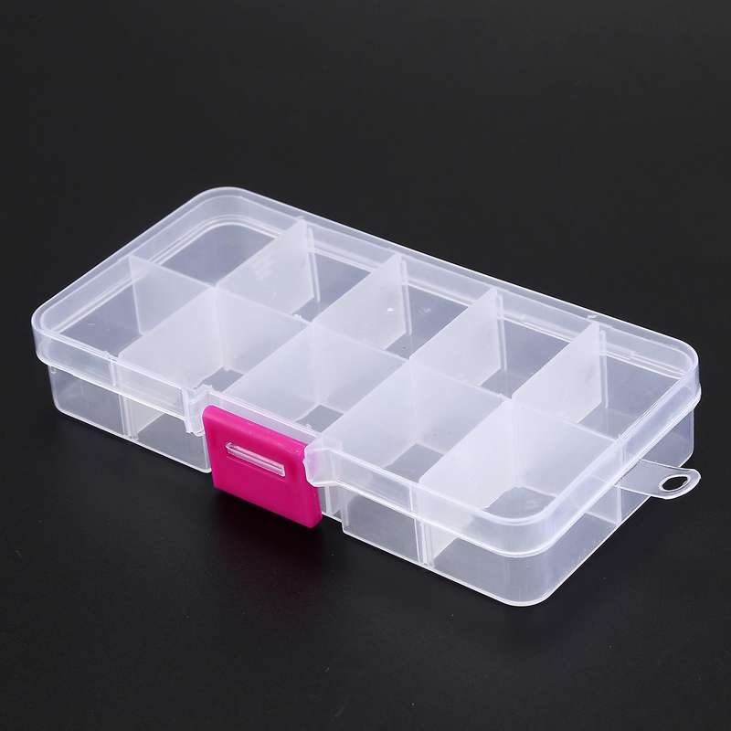 3pcs 10 Grid Electronic Component Parts Kits Plastic Storage Box Case