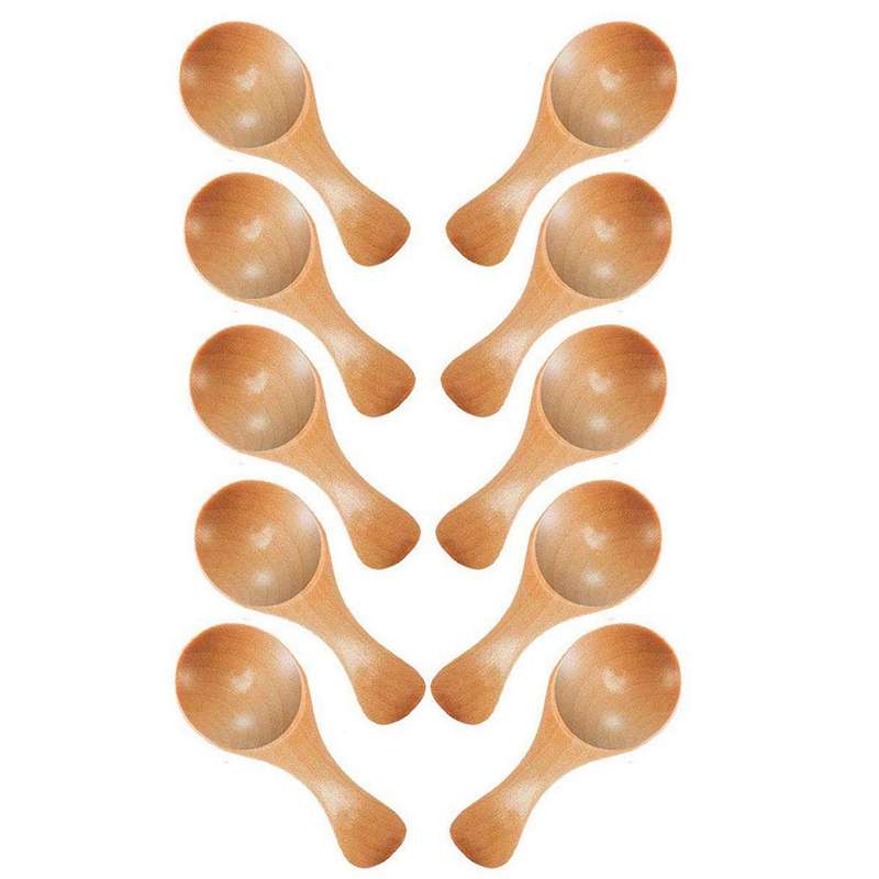 Short Handle 10 Packets Of Small Wooden Spoon for Jars Of Jam