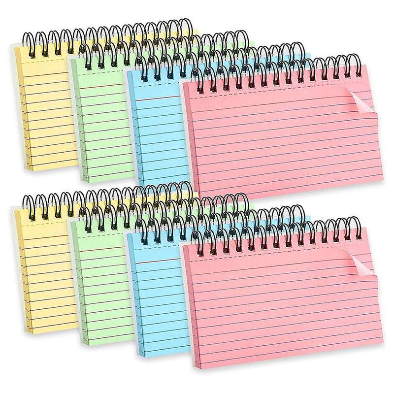 Multicolor Index Cards Ruled Index Cards Sprial Note Taking Paper