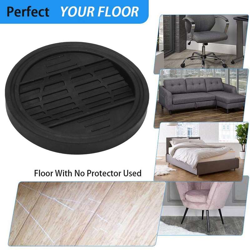 Furniture Castor Cups 4 Pcs, Rubber Feet Pads for Floor Protectors