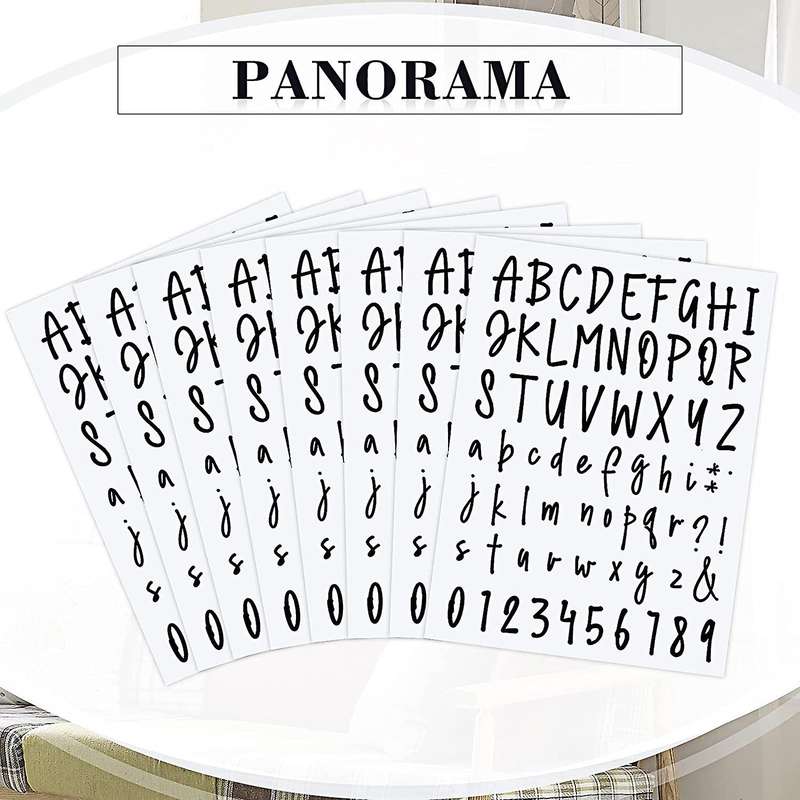 8 Sheets Self Adhesive Vinyl Letters Numbers Kit, Diy Decal for Signs