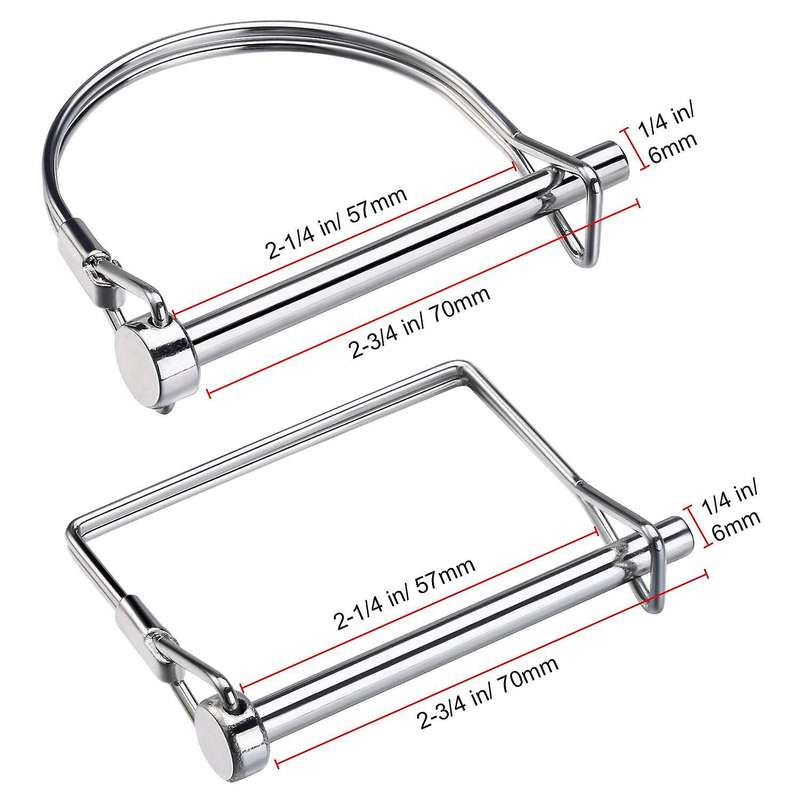 10 Pieces Shaft Locking Pin Coupler Pin 1/4 Inch Diameter(silver)