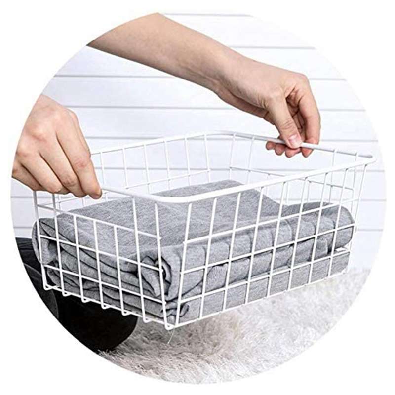 2 Pack Wire Storage Baskets, Farmhouse Metal Wire Basket (white)