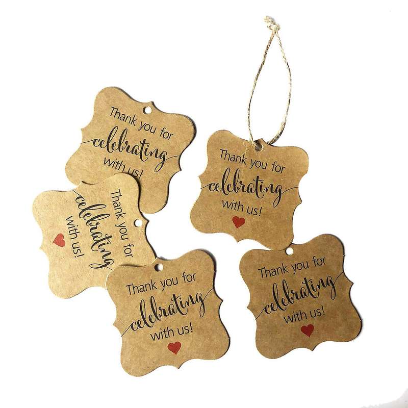 100 Pcs Kraft Paper Gift Wrap Tags with Jute Twine for Baby Shower