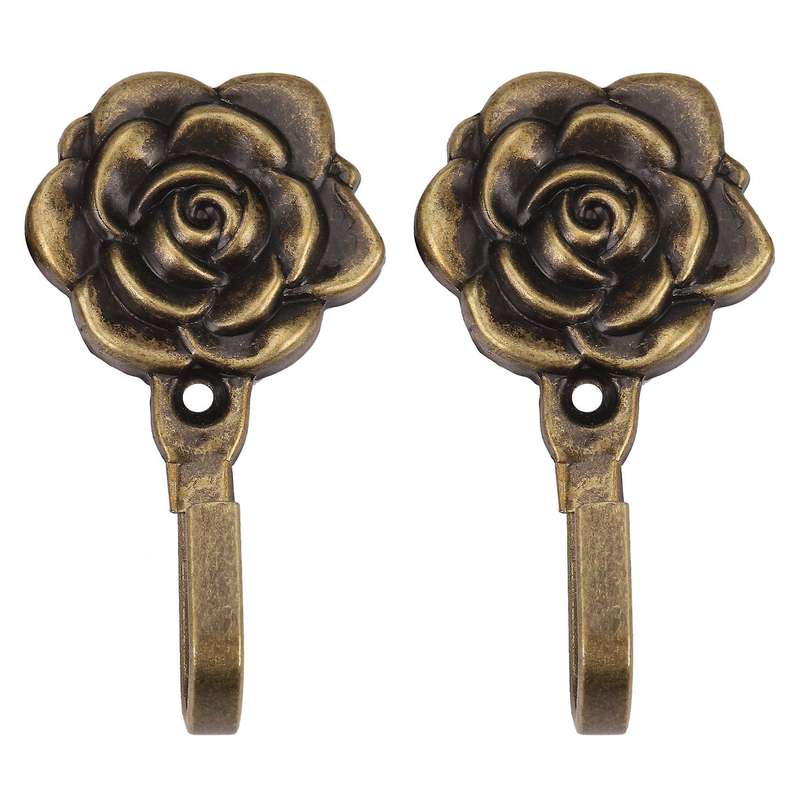 2pcs Metal Rose Flower Curtain Tie Back Tieback Holders Wall Decor