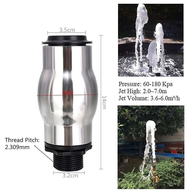 Stainless Steel Foamy Fountain Nozzle Water Sport Pond Spray Head
