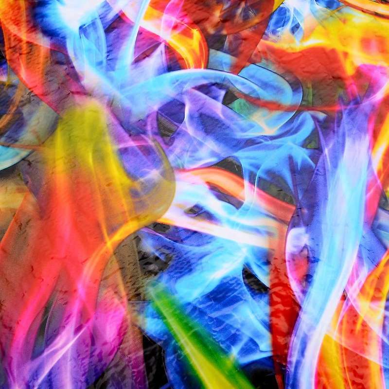 Rainbow Flames Hydrographic Film Water Transfer Printing 50x100cm