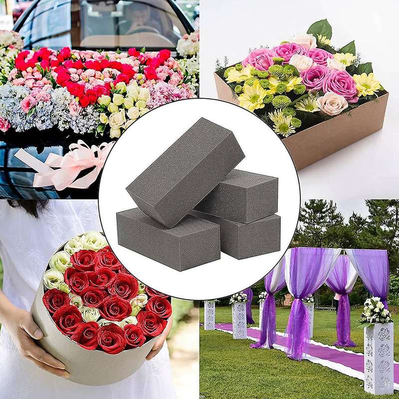 4pcs Dry Floral Foam for Artificial Flowers Wet Floral Foam Grey