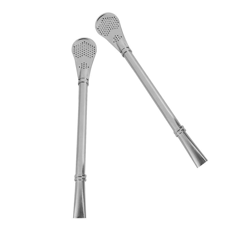 Set Of 2 Pcs ~ Stainless Steel Yerba Mate Tea Bombilla Straw Filtered