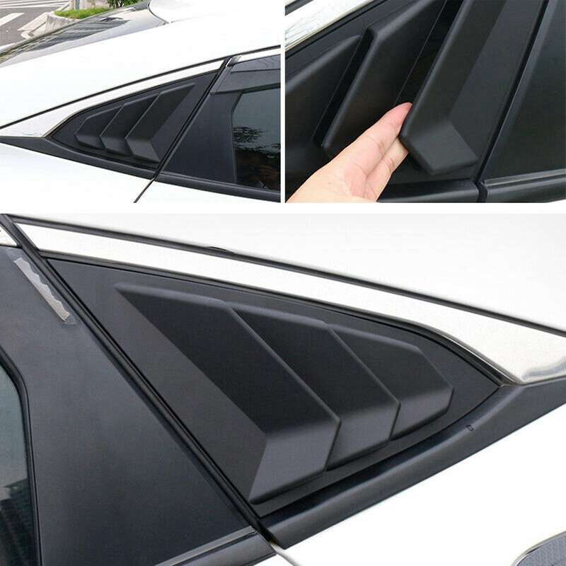 For Honda Civic 2016-2019 Matt Black Rear Window Louvers Cover Trim