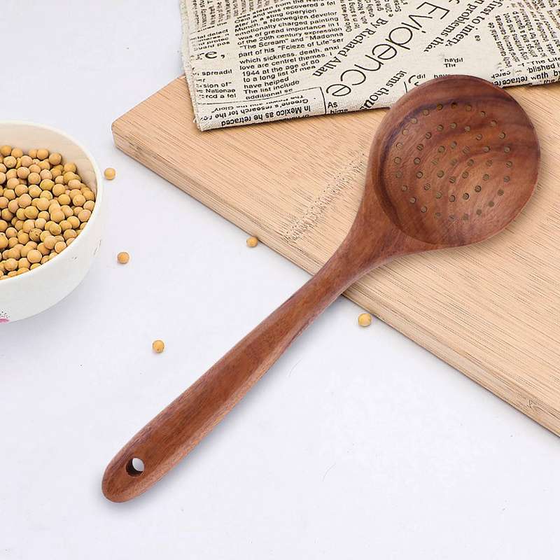 Teak Wood Spoon Long Handle Spoon Big Rice Paddle Wooden Spoon