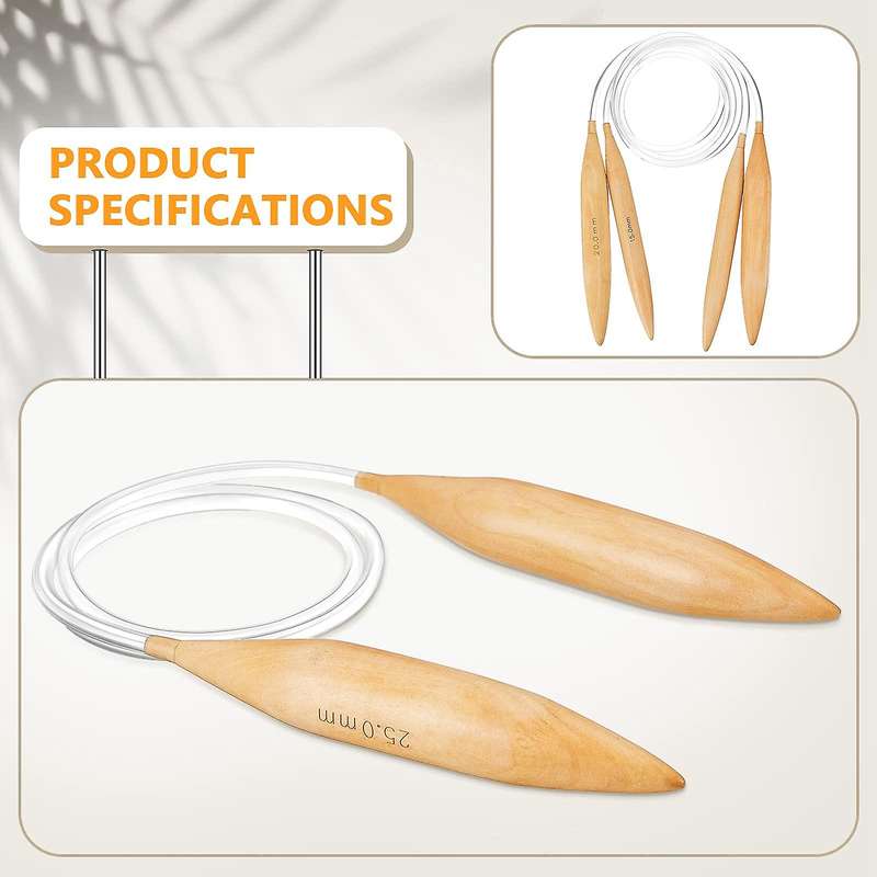 Bamboo Circular Knitting Needles Set for Chunky Yarn Us Size 19,35,50
