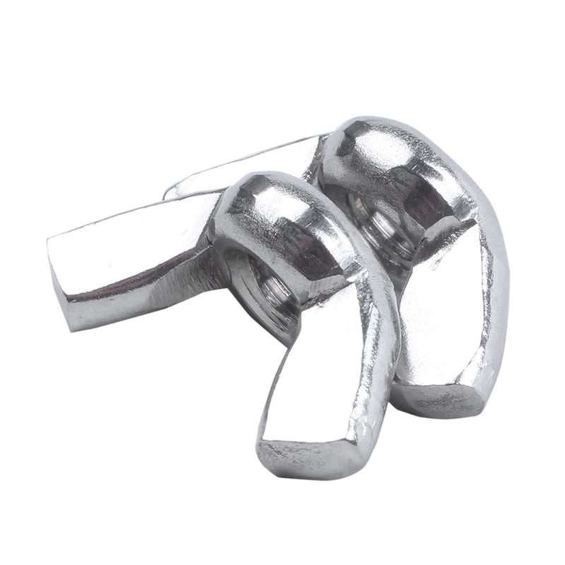 M6 Thread Dia Stainless Steel Wing Nut Butterfly Wing Nuts 10 Pcs
