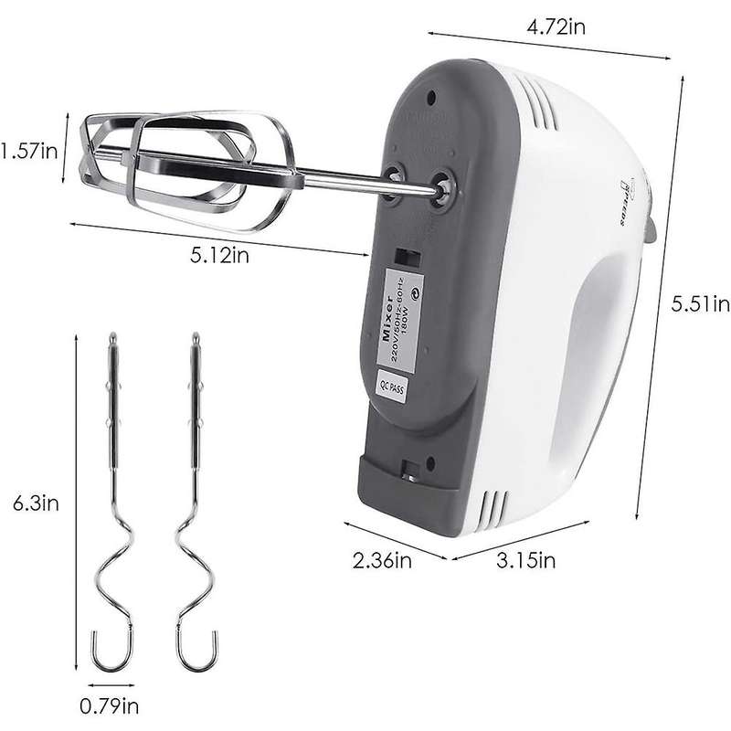 7 Speed Options Handheld Kitchen Whisk, Electric Beater Eu Plug