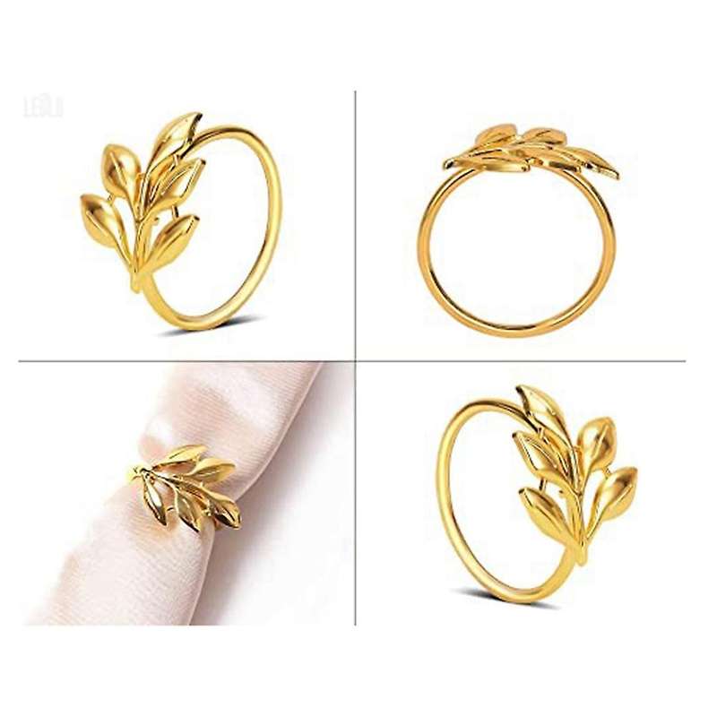 20pcs Gold Leaf Napkin Rings - Gold Napkin Ring for Table Napkins