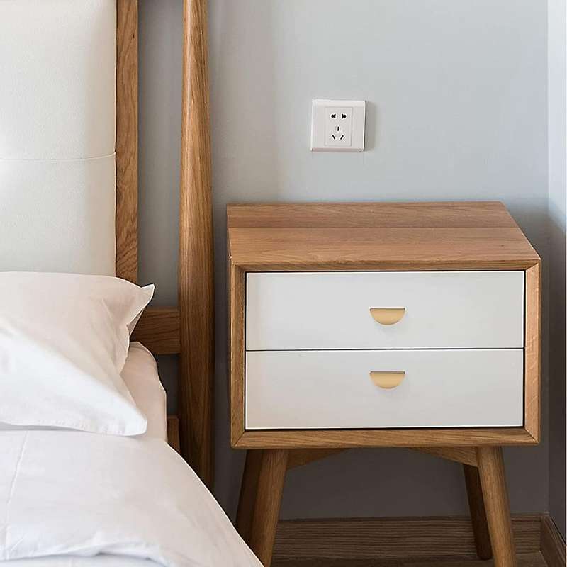 Champagne Gold Drawer Pulls,2.5 Inch Half Moon Cabinet Drawer Pulls