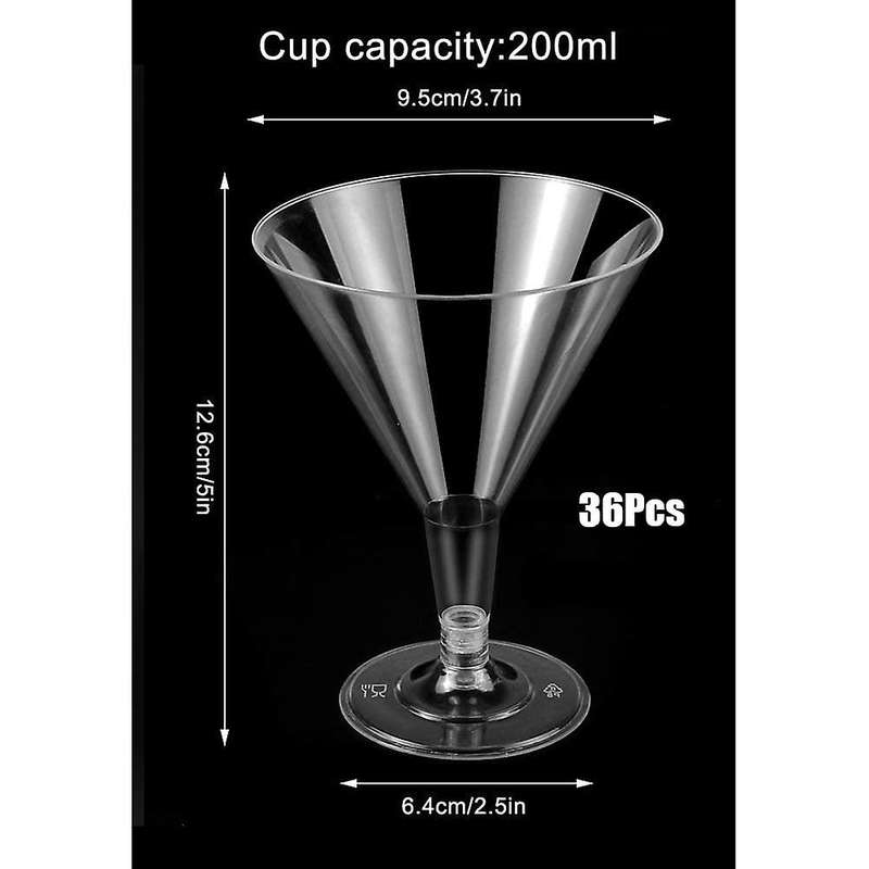 Plastic Martini Glasses, for Cocktail Champagne Flutes Dessert