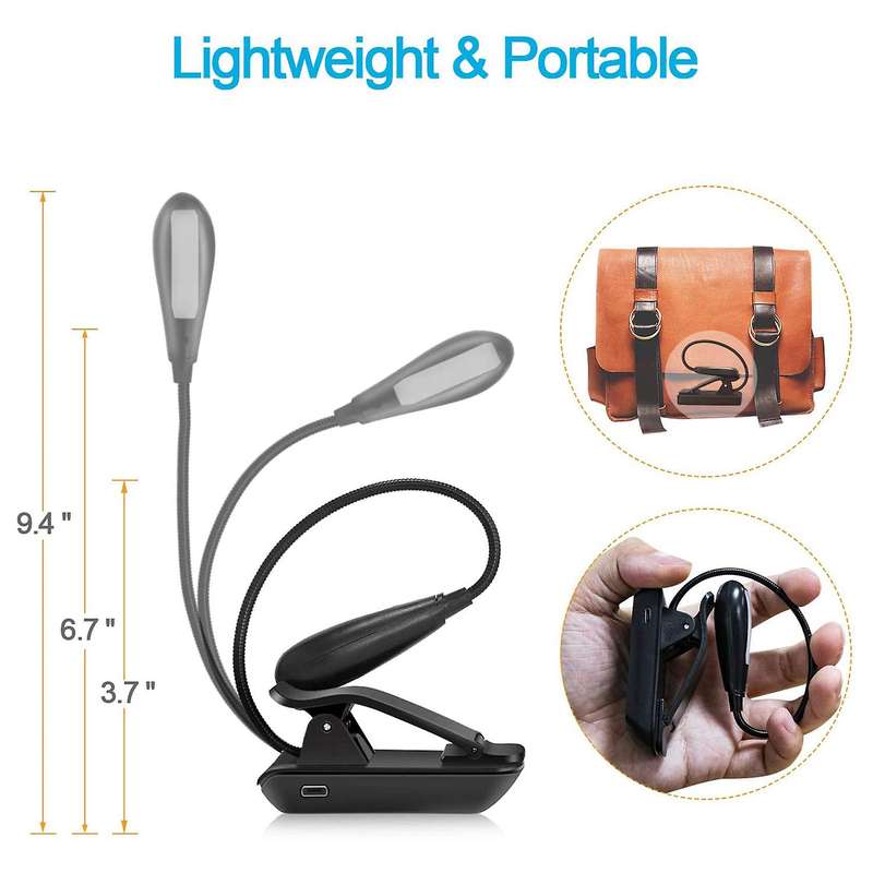 Rechargeable Amber Book Light - Reading Lights for Books In Bed