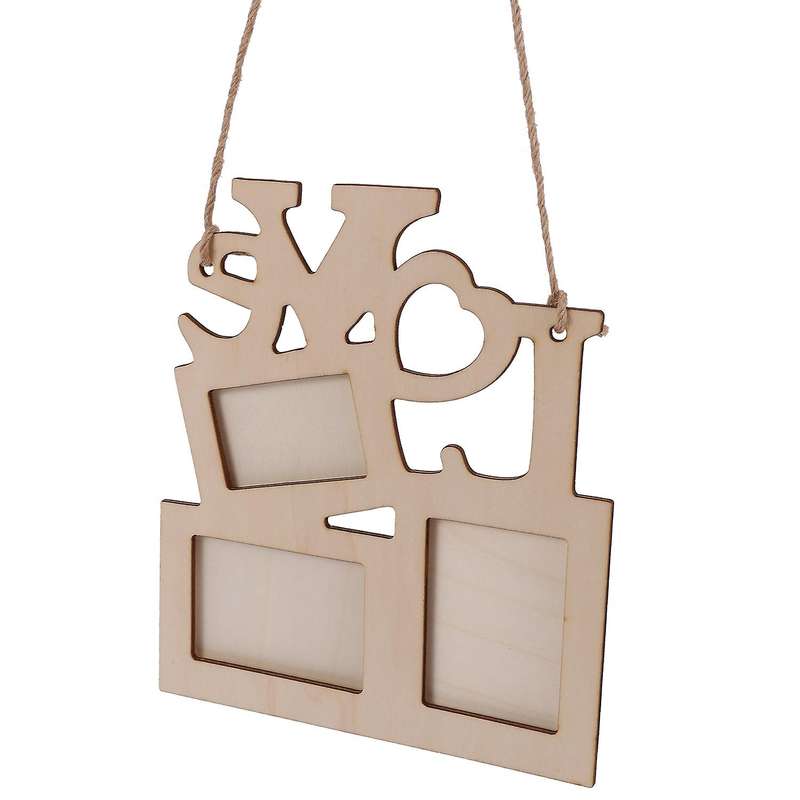 Hollow Love Wooden Family Wall Photo Picture Frame Rahmen Art Diy