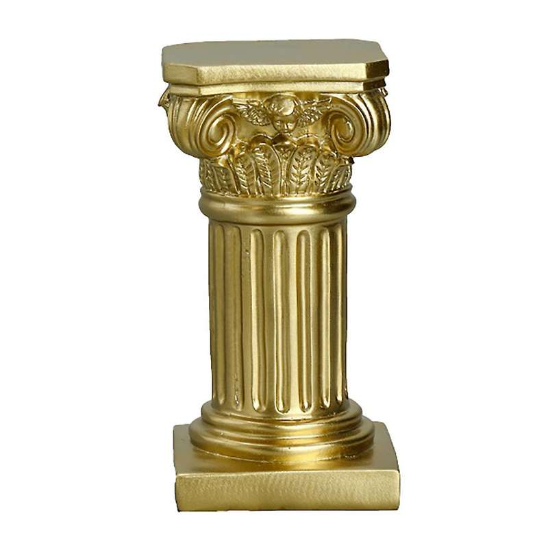 Gold Roman Pillar Resin Statues Home Living Room Crafts Furnishings