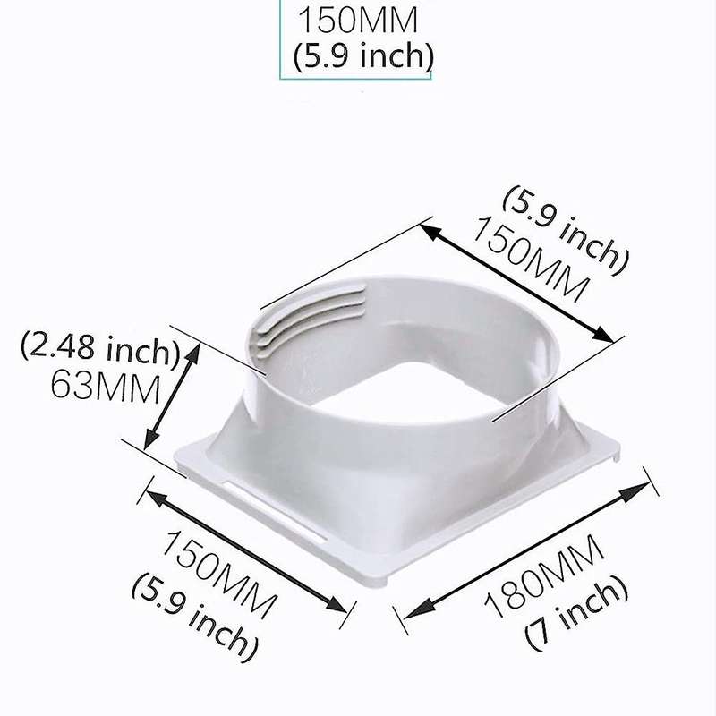Air Conditioner Exhaust Hose Coupler Window Adapter Square to Round