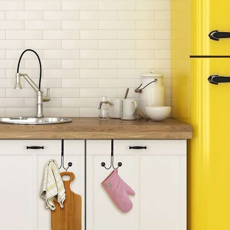 6 Pack Over The Door Hooks for Clothes, Metal Over The Door Hanger