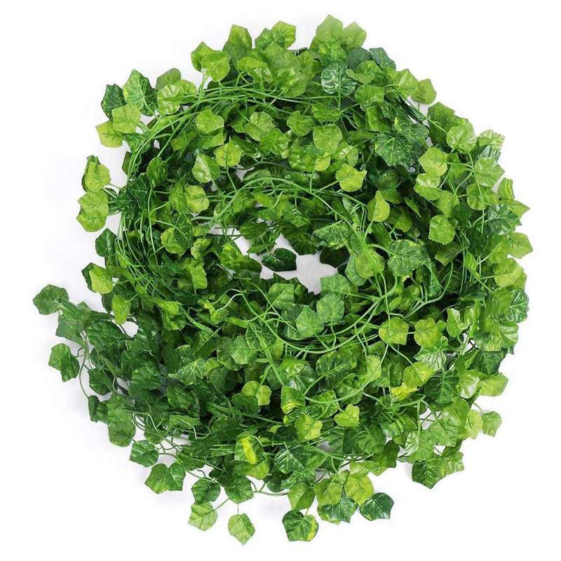 24 Strands Artificial Fake Grape Vines Ivy Leaves