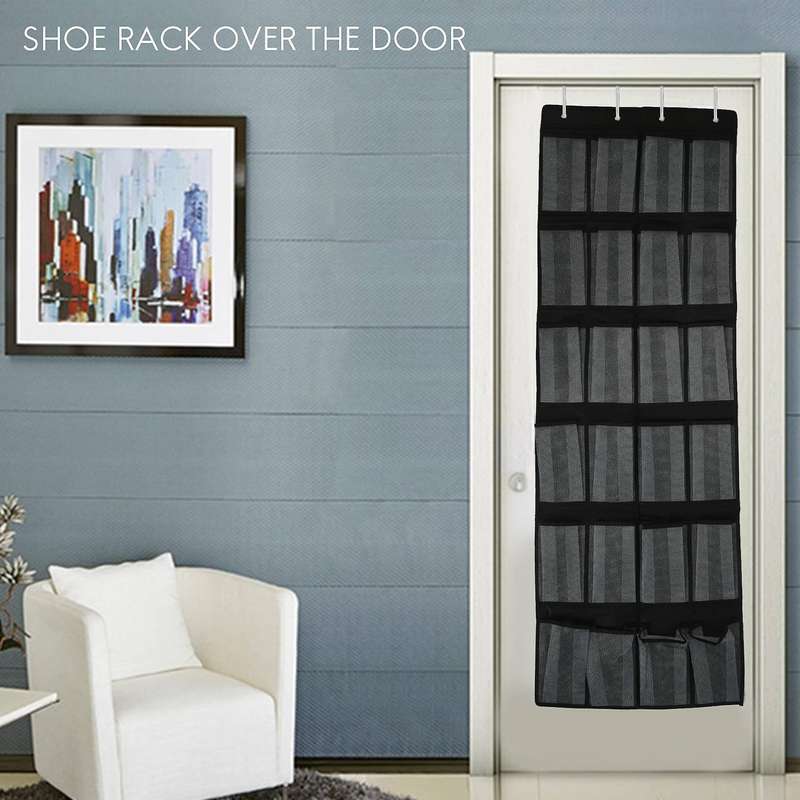 Clear Hanging Shoe Rack, Fabric Closet Shoe Organizer Storage Bag