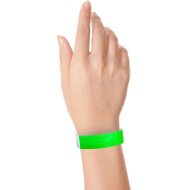 500 Pcs Paper Wristbands Neon Event Wristbands (green)