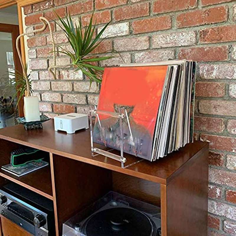 Clear Vinyl Record Stand Holder for Desktop Album Storage