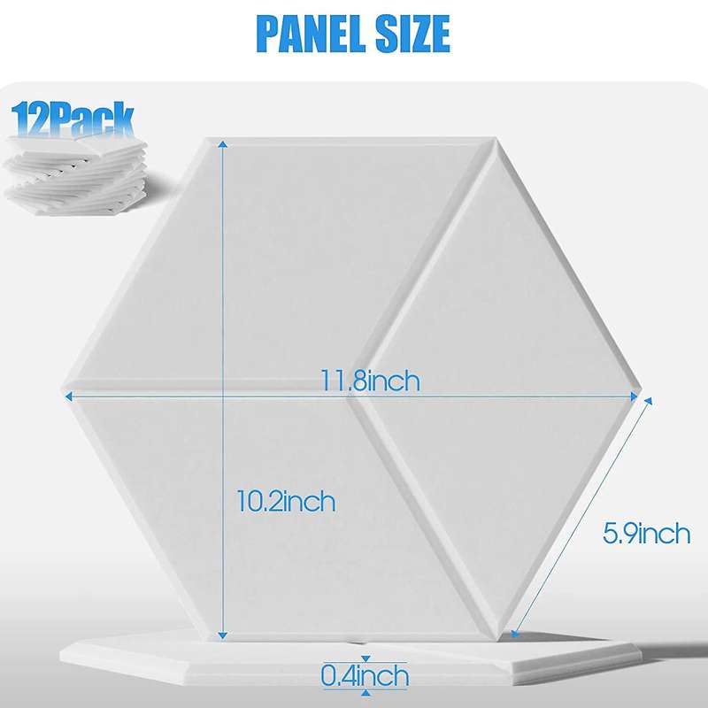 12 Pack Acoustic Foam,self-adhesive Sound Proof Panels(white)