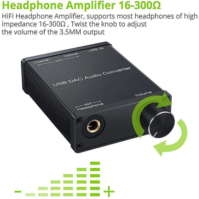 Usb to Coaxial S/pdif Optical 3.5mm/6.3mm Headphone Audio Converter