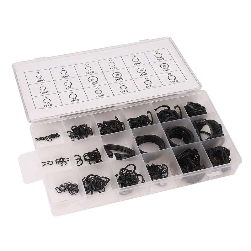 300 Piece C-clips External Snap Ring Washer Hardware Cir Clip Set