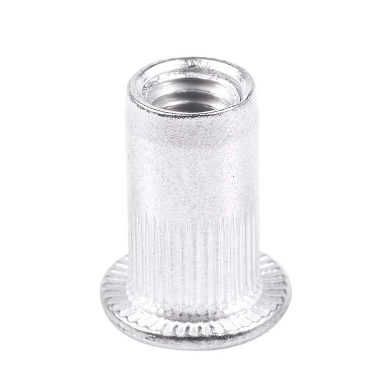 M5 Aluminium Threaded Rivnuts Flat Head Rivet Nuts 100pcs