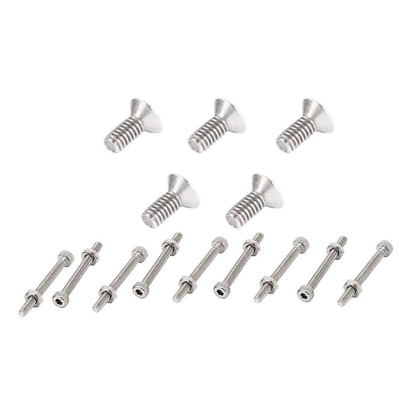 M2 X 20mm Long Hex Socket Knurled Cap Screws Bolts Nuts Set 20pcs