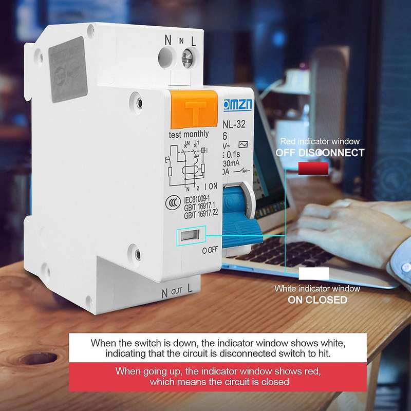 Tomzn Tpnl Dpnl 230v 1p+n Residual Current Circuit Breaker, Tpnl 32a
