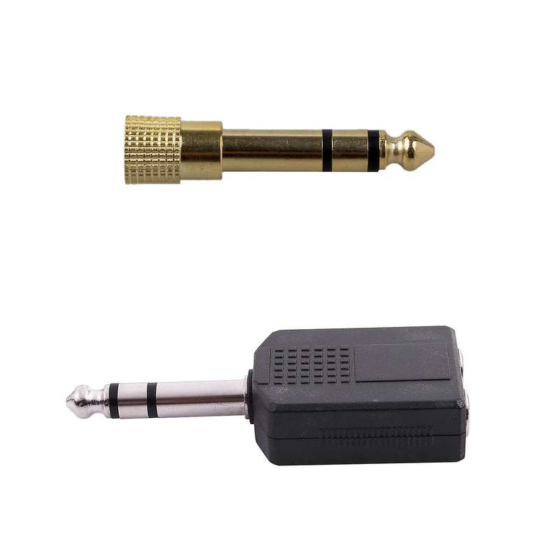 Headphone Adapter Stereo Gold Plug 1/4 Inch Male to 1/8 Inch