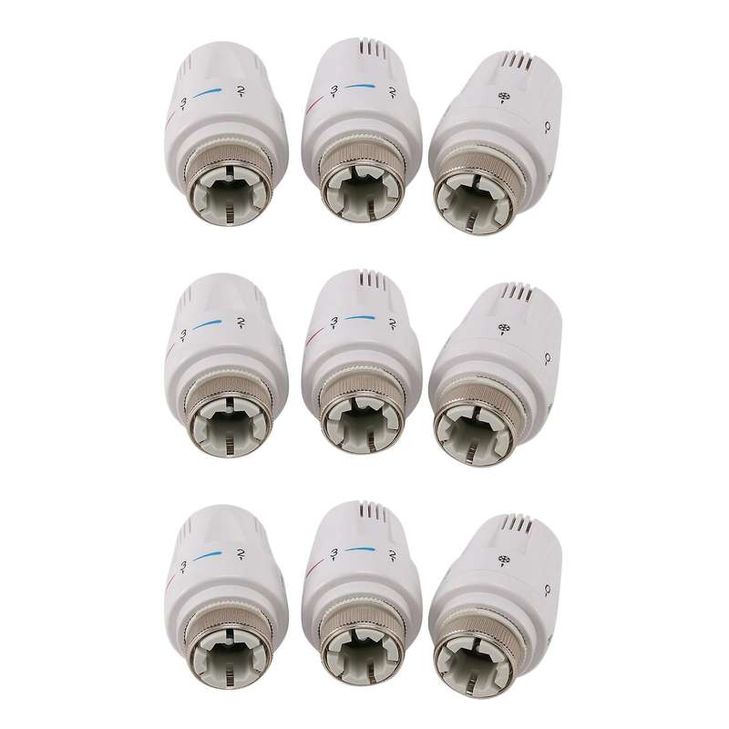 9pcs Thermostat Radiator Valve Trv Thermostatic Head Radiator
