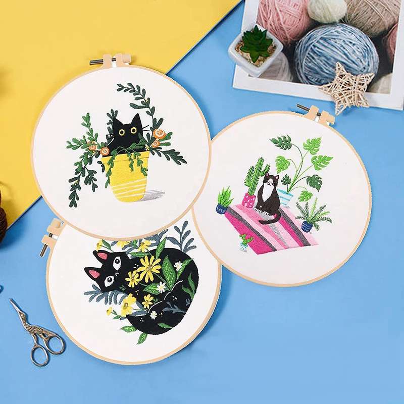 Hand Embroidery Kit for Beginners, 30 Pack Cross Stitch Kits