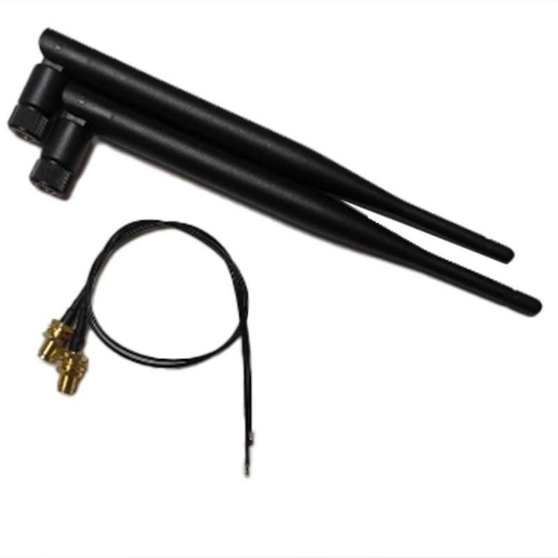 2x 6dbi M.2 Ipex Mhf4 U.fl Cable to Rp-sma Wifi Antenna Signal Cable
