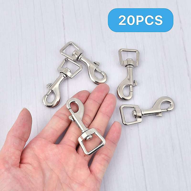 20pc Snap Hooks for Dog Leash Collar Linking, Heavy Duty Swivel