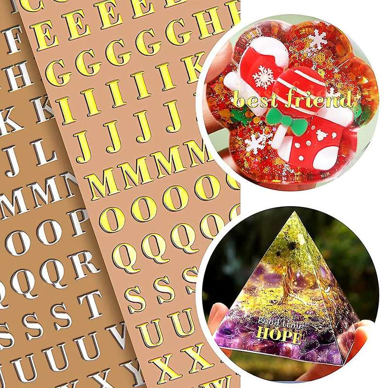 12 Sheets Resin Stickers, for Resin Art, Alloy Self Adhesive Stickers