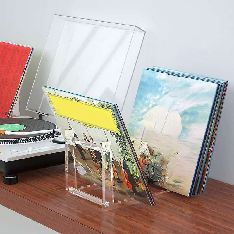 Clear Vinyl Record Stand Holder for Desktop Album Storage