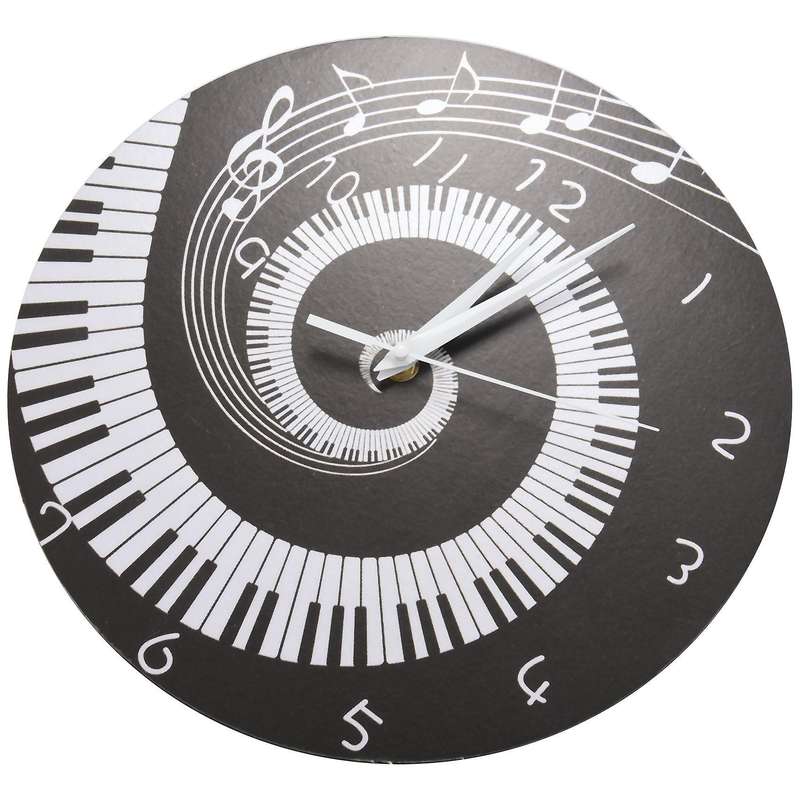 2x Piano Key Clock Music Notes without Battery Black + White Acrylic