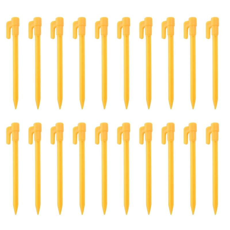 20pcs Camping Tools Plastic Tent Pegs Nails Sand Ground Yellow