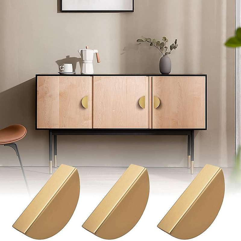 Champagne Gold Drawer Pulls,2.5 Inch Half Moon Cabinet Drawer Pulls