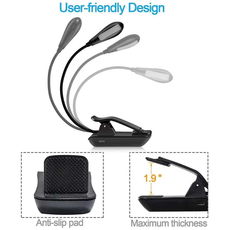 Rechargeable Amber Book Light - Reading Lights for Books In Bed