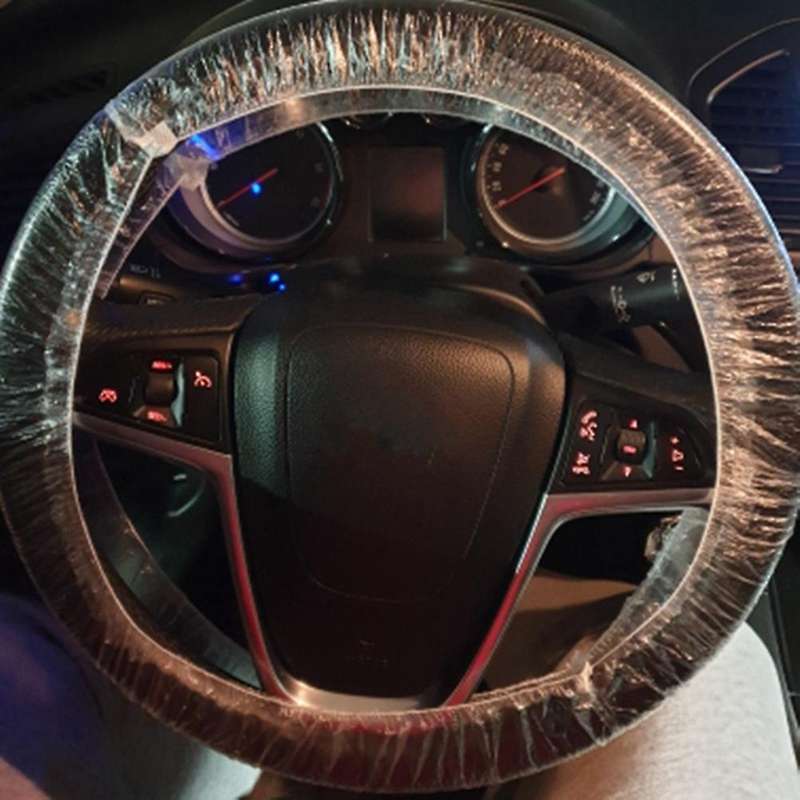 50pcs/set Universal Disposable Plastic Steering Wheel Cover