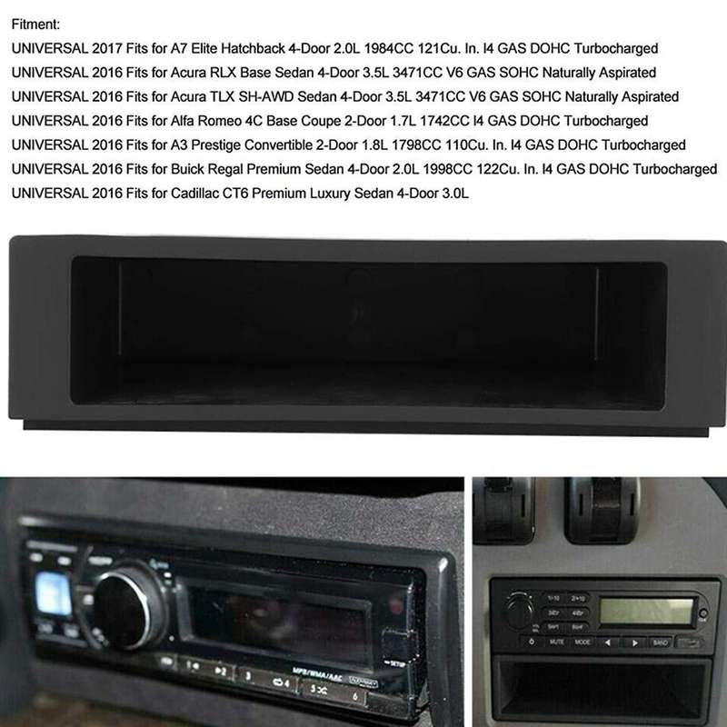 Universal Car Double 1 Din Dash Cup Holder Storage Box for Radio