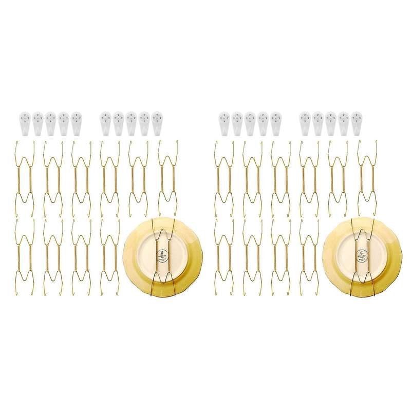 Stainless Steel Plate Hangers for Walls Holder with 10 Pcs Wall Hooks